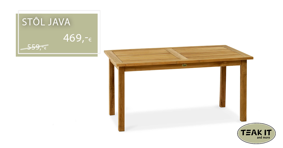 Stol Teba Elegantný teakový stôl Java | Teak-it záhradný nábytok