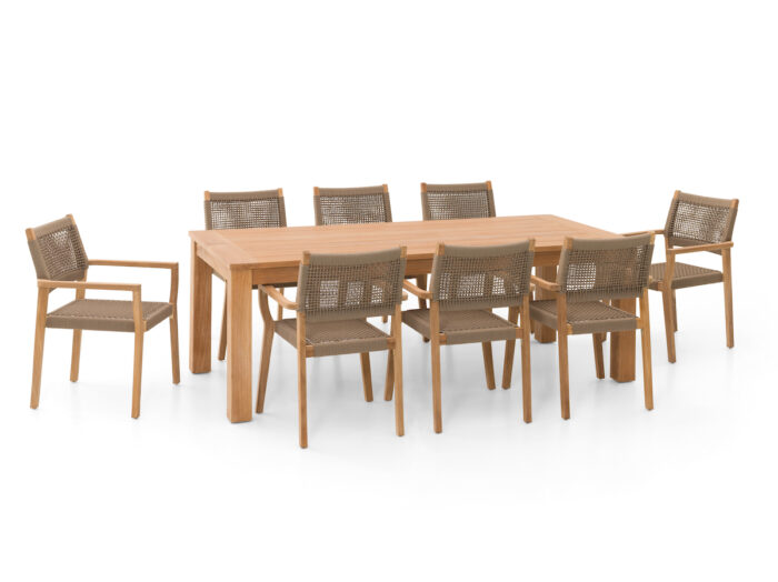 Teakový jedálenský set Calvi veľký