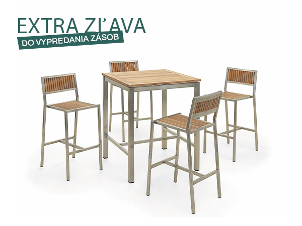 Záhradný barový set Záhradný barový set s teakovým drevom