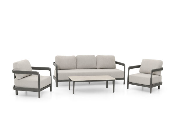 Hliníkový záhradný set pre osôb Boston vo farbe Mokka