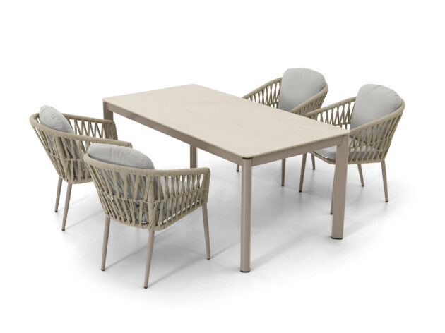 Hliníkový set Lyon Champagner – Svetlý dizajn a keramika