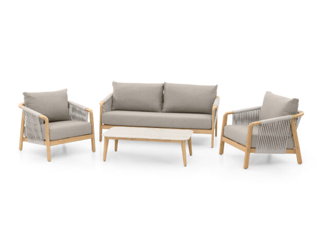 Lounge set Atlanta XS – Kompaktný luxus s efektom dreva