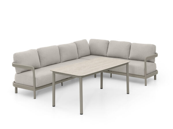 Hliníkové jedálenský rohový set Boston vhodný na terasu