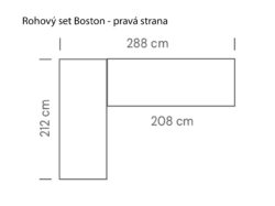 Rohový set Boston - pravá strana