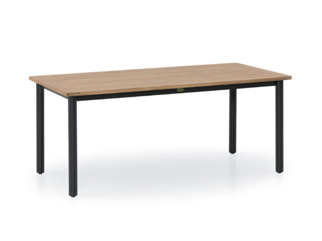 Záhradný stôl Bozen 180 cm – Hliník a teak v modernom kontraste