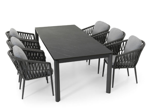 Veľký jedálenský set z hliníka Lyon XL Antracit