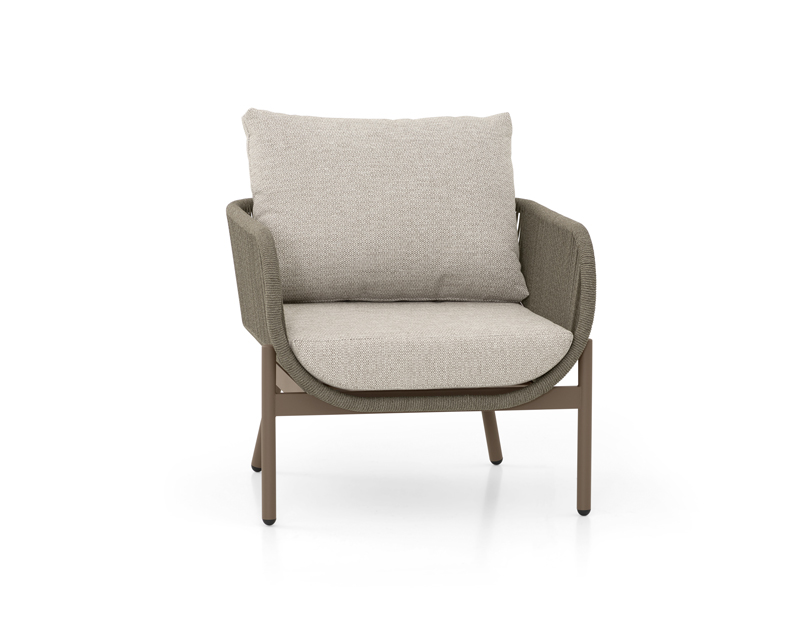 Hliníkové lounge kreslo Florenz mokka